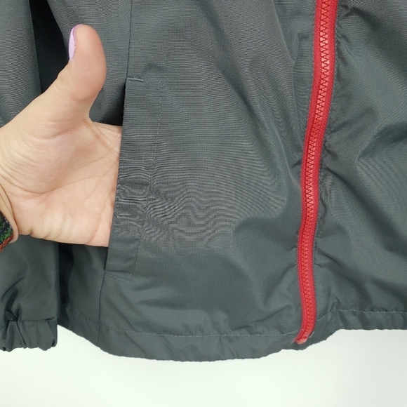 Eddie Bauer Big Kids Large 14/16 Red Grey Windbreaker Jacket Hooded Lightweight - Picture 6 of 11